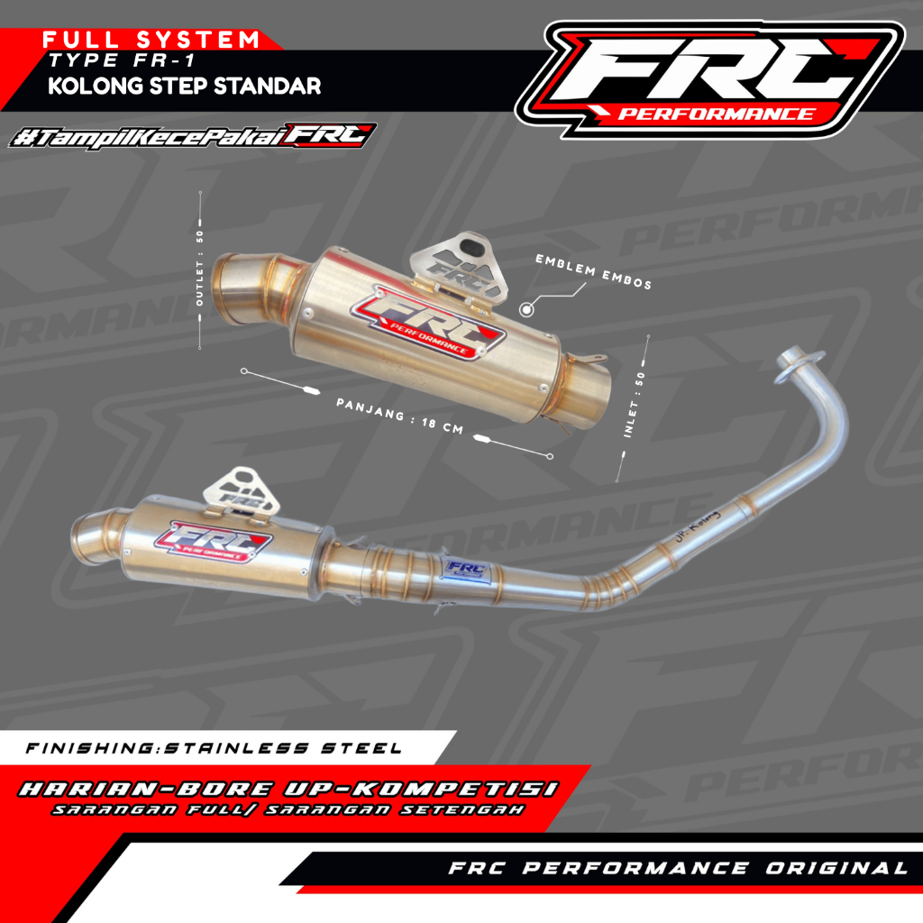 Knalpot FRC Performance Fullsystem – Model Kolong Step Standar Type: FR 1 – by FRC PERFORMANCE.