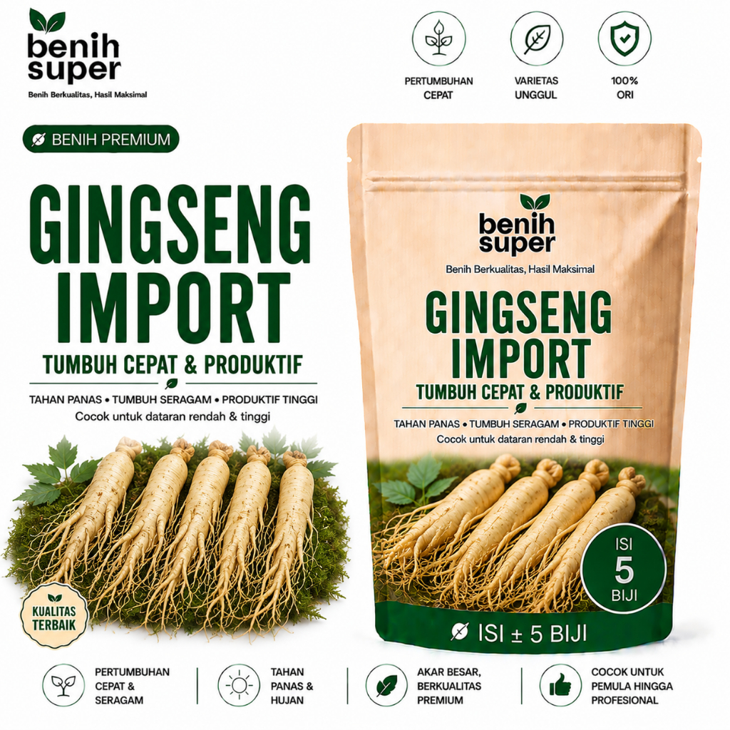 Biji Benih Ginseng Merah Korea ( Original Pabrik Impor)