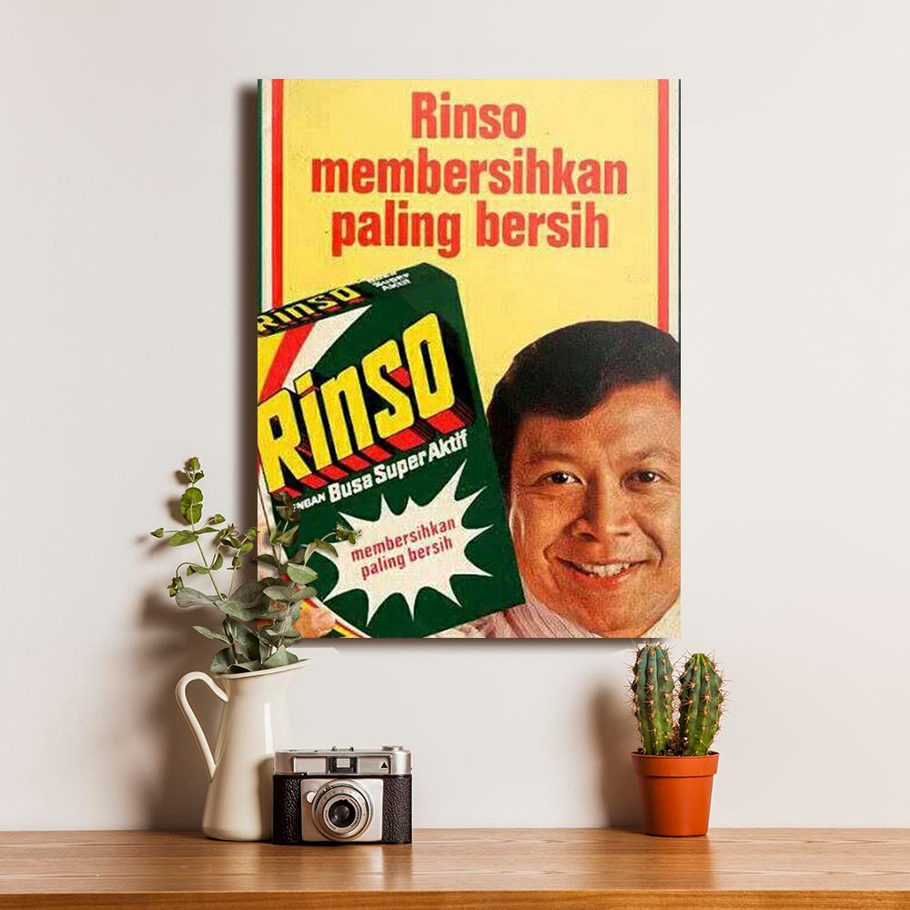 Poster Iklan Rinso Jadul Pajangan Dinding Dekorasi Bingkai Kayu Vintage