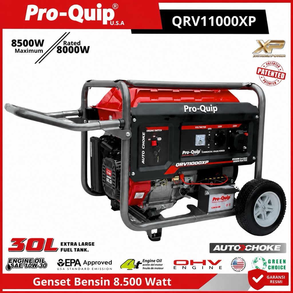 ProQuip QRV11000XP QRV 11000 XP Mesin Genset Listrik Genset Bensin Generator Genset 8.500Watt QRV110