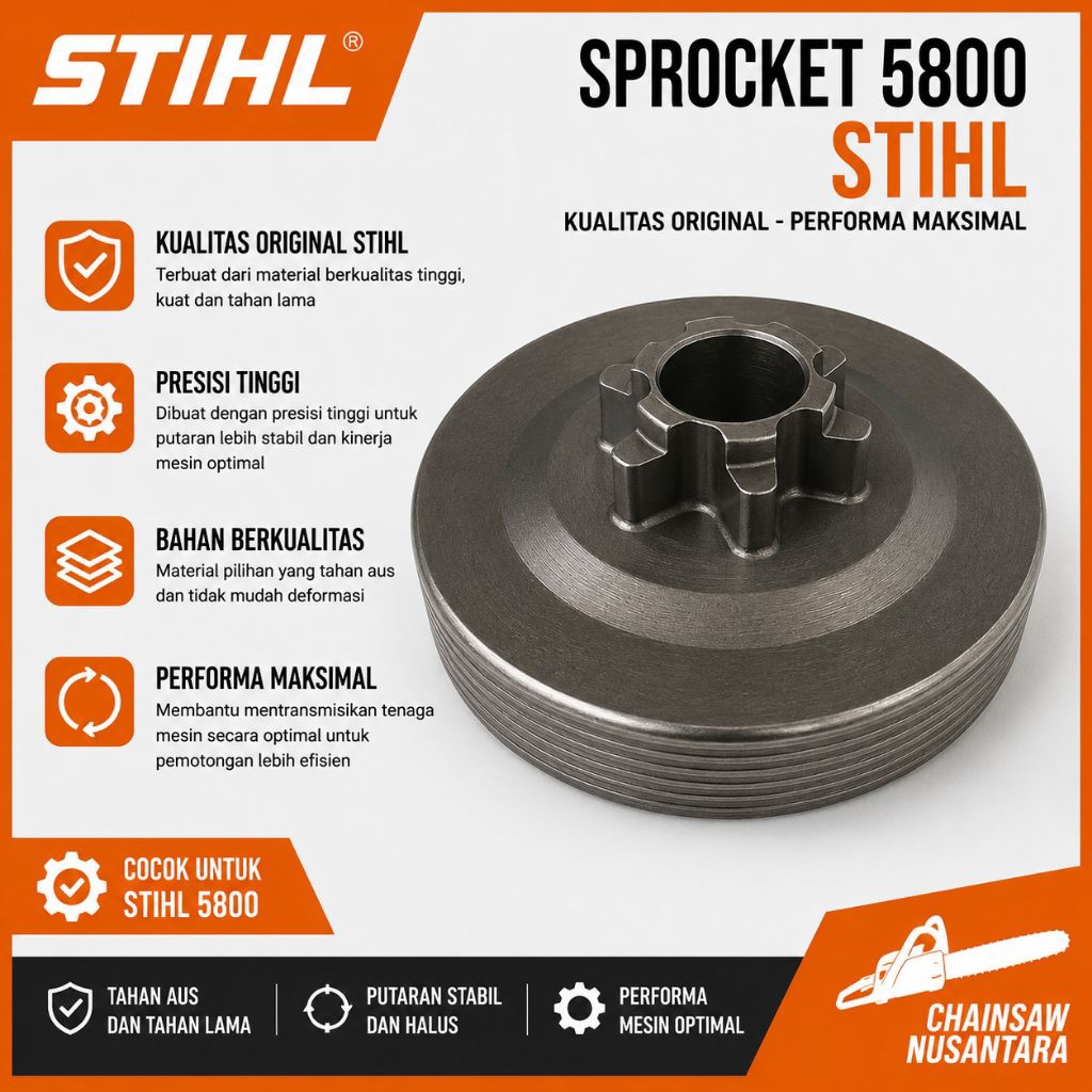 Sprocket Bintang Chainsaw 5200 / 5800 STIHL / Rumah Kampas Chainsaw STIHL
