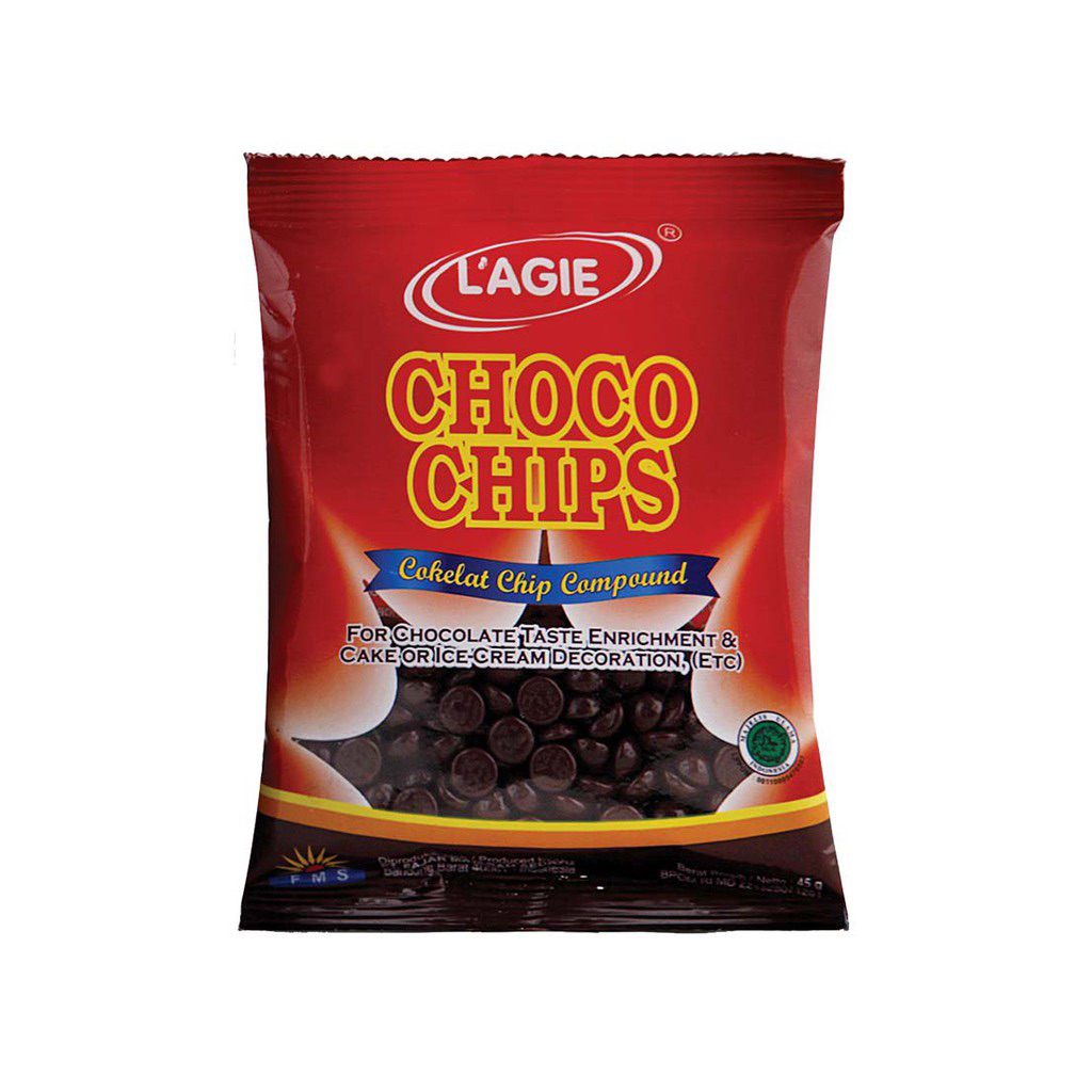 Lagie choco chips 45g - choco chips warna warni - choco chips pelangi - choco chips