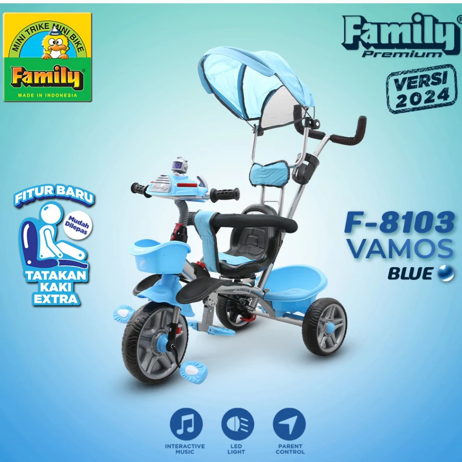 Sepeda Anak Roda Tiga Tricycle FAMILY VIGO F-8106 / VERDE F-8105 / VAMOS F-8103