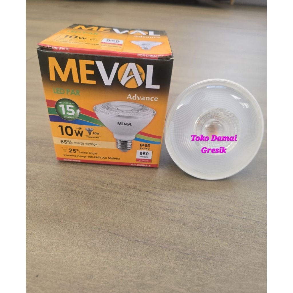 Meval Lampu outdoor LED Par30 E27 10W Kuning Warm white 3000K