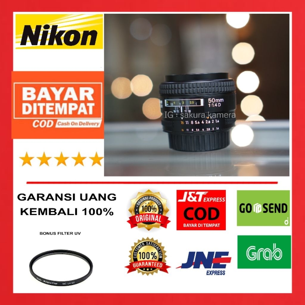 Lensa Nikon 50mm f1.4 lensa fix lensa bokeh siap pakai