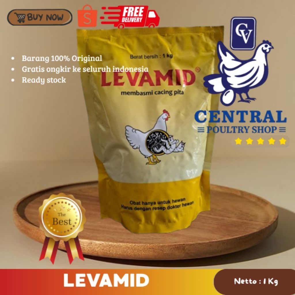 LEVAMID Obat Cacing Pita Unggas 1Kg | Pembasmi Cacing Ayam Berkualitas