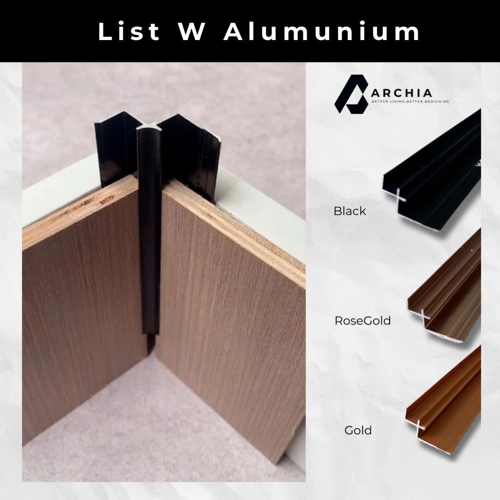 List W Aluminium Dekoratif Premium | Aluminium profile W Furniture Kitchen Set Interior