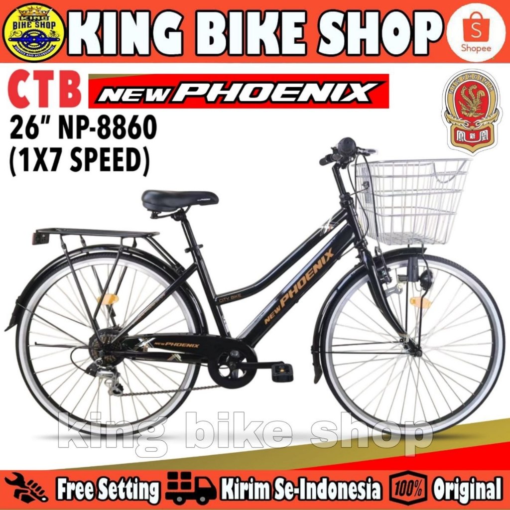 Sepeda Keranjang Dewasa Phoenix NP-8860 Ukuran 26 Inch 7 Speed Shimano