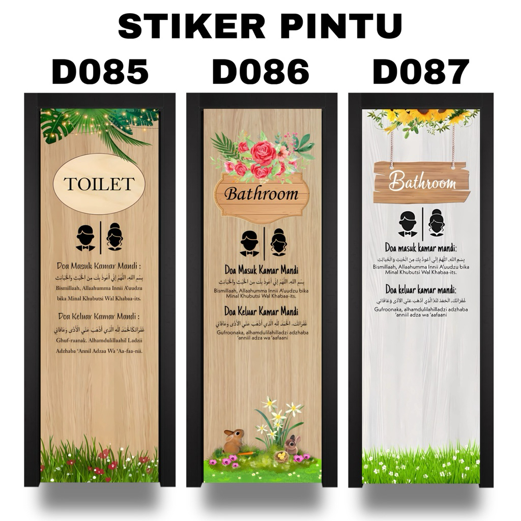 (NEW ARRIVAL) STIKER PINTU KAMAR MANDI DEKORASI PINTU KAMAR MANDI