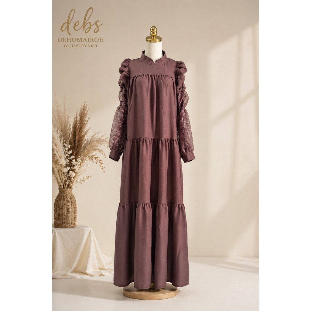 Amina Dress Elly Arsy - Amina Dress Premium - Dress Elegan Amina - Gamis Muslimah Kondangan