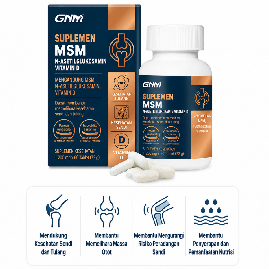 GNM MSM N-Acetyl Glucosamine Vitamin D Calcium Tulang Korea