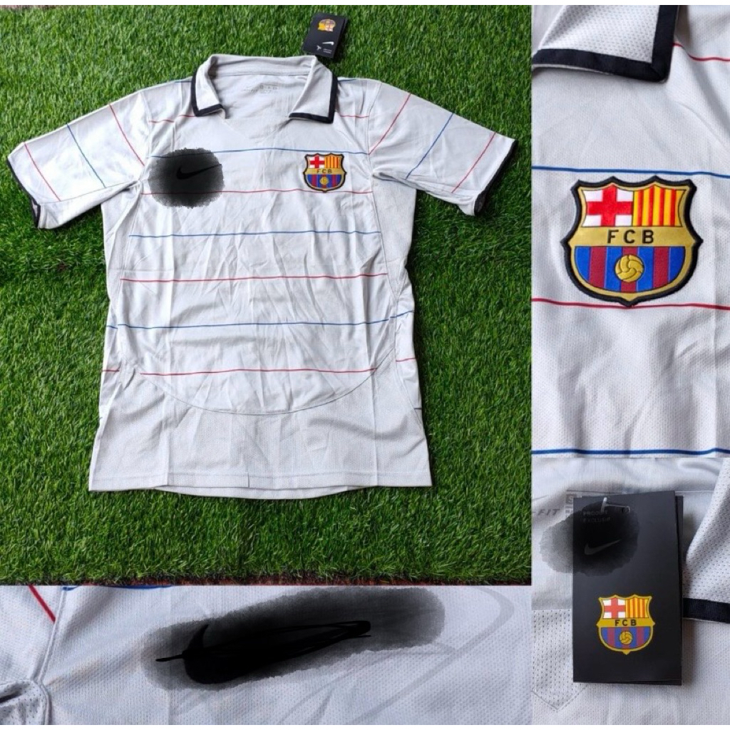 Jersey Kaos Baju Bola Barca Barce Barcelona Barka Home Away 3rd Third Putih Retro Klasik Classic Jad