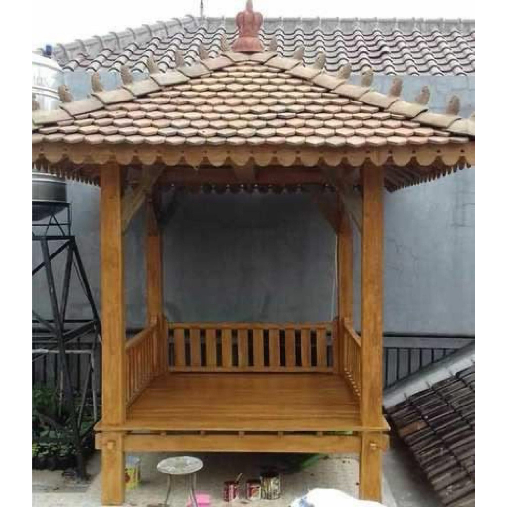 Gazebo Kayu Jati Ukuran 2x2 Meter