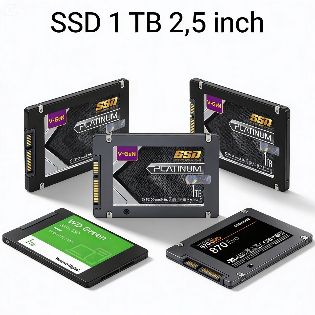 SSD 1TB Original Second Full Health 99-100% Samsung 870 EVO WD Green VGEN SATA 2.5 Normal