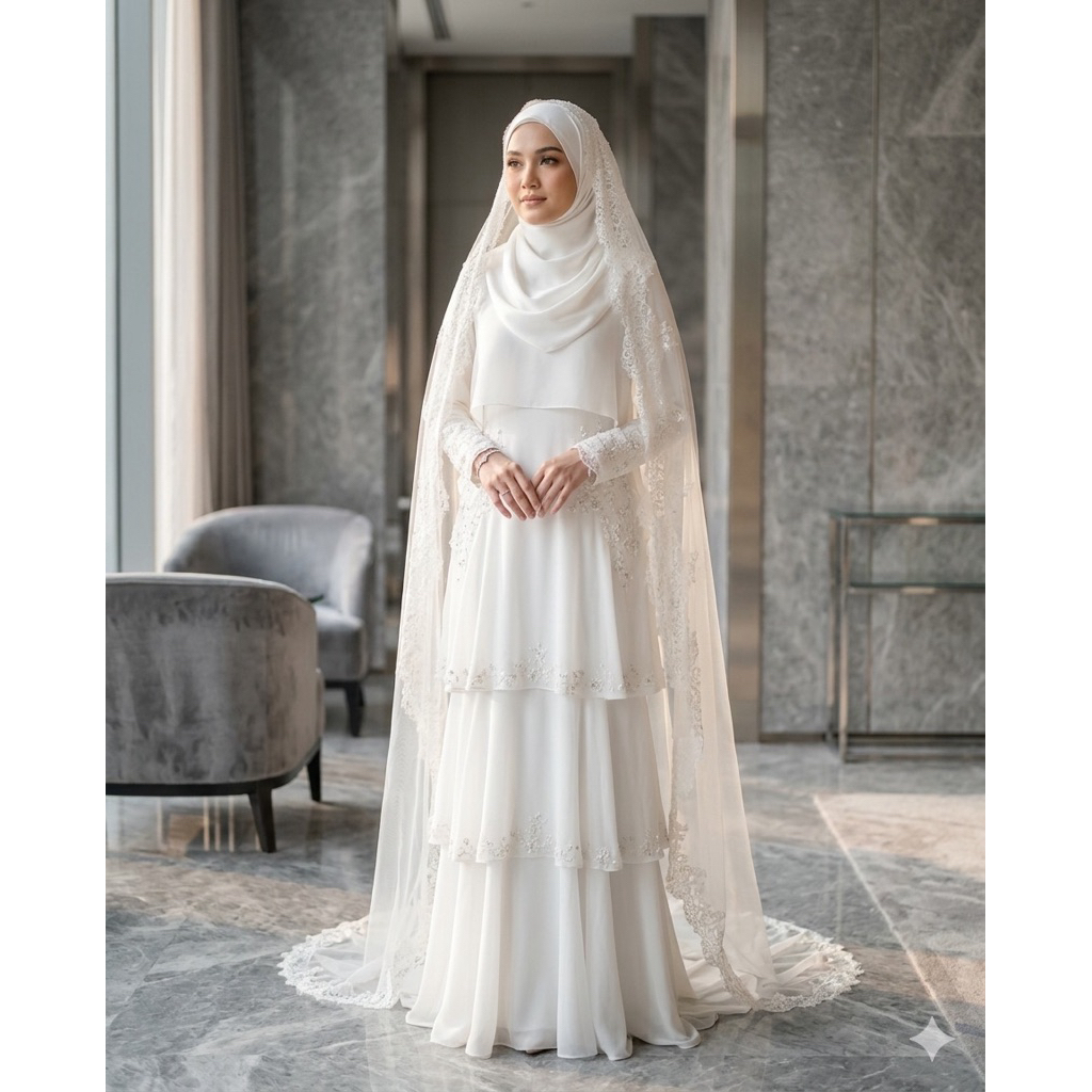 gaun pengantin malaysia melayu gaun pengantin syari gaun syar’i gaun akad gaun walimah wedding dress