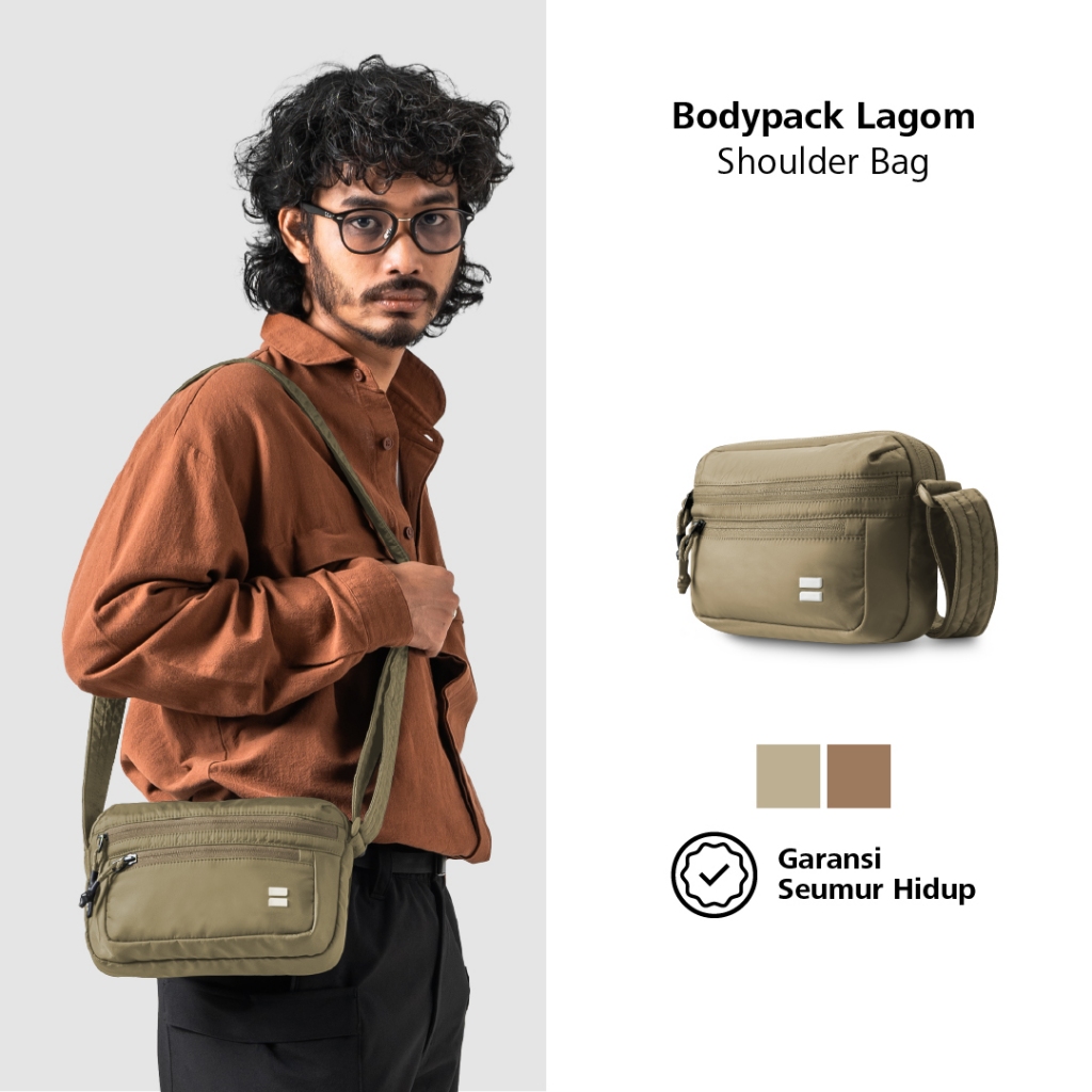 Bodypack Lagom Shoulder Basic Shoulder Bag 14 Inch Tas Selempang Travel Simpel Durable Praktis