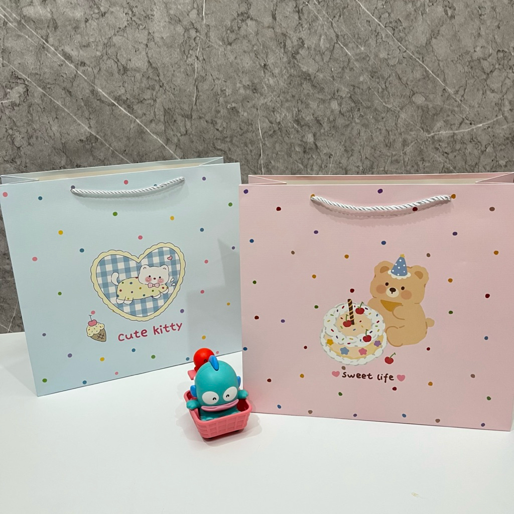 Paper Bag Tebal / Paper Bag Beruang Kucing / Tas Kertas Ulang Tahun Premium Kokoh
