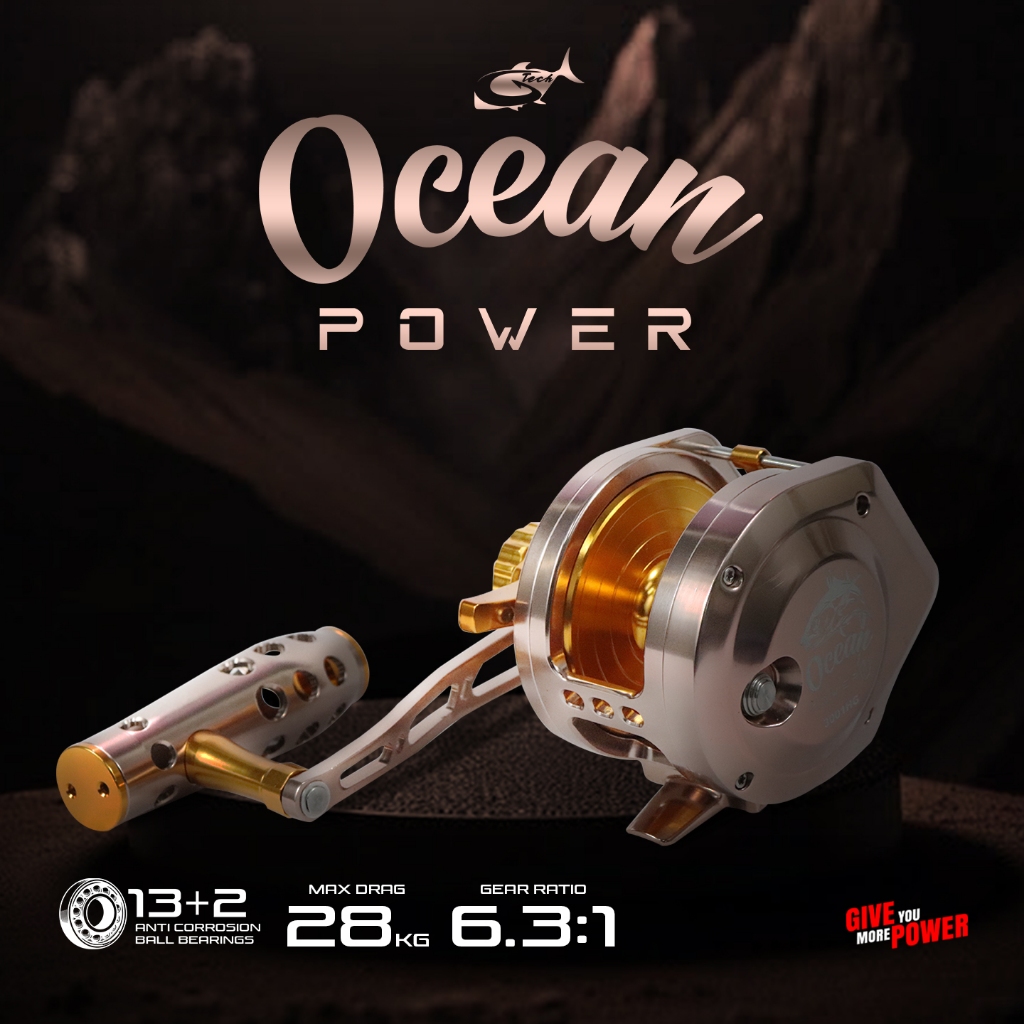 RIL GTECH OCEAN POWER TERBARU 2026 / Ril Jigging Saltwater Terbaik Metal Bodi Handle Kiri / Aneka Ra