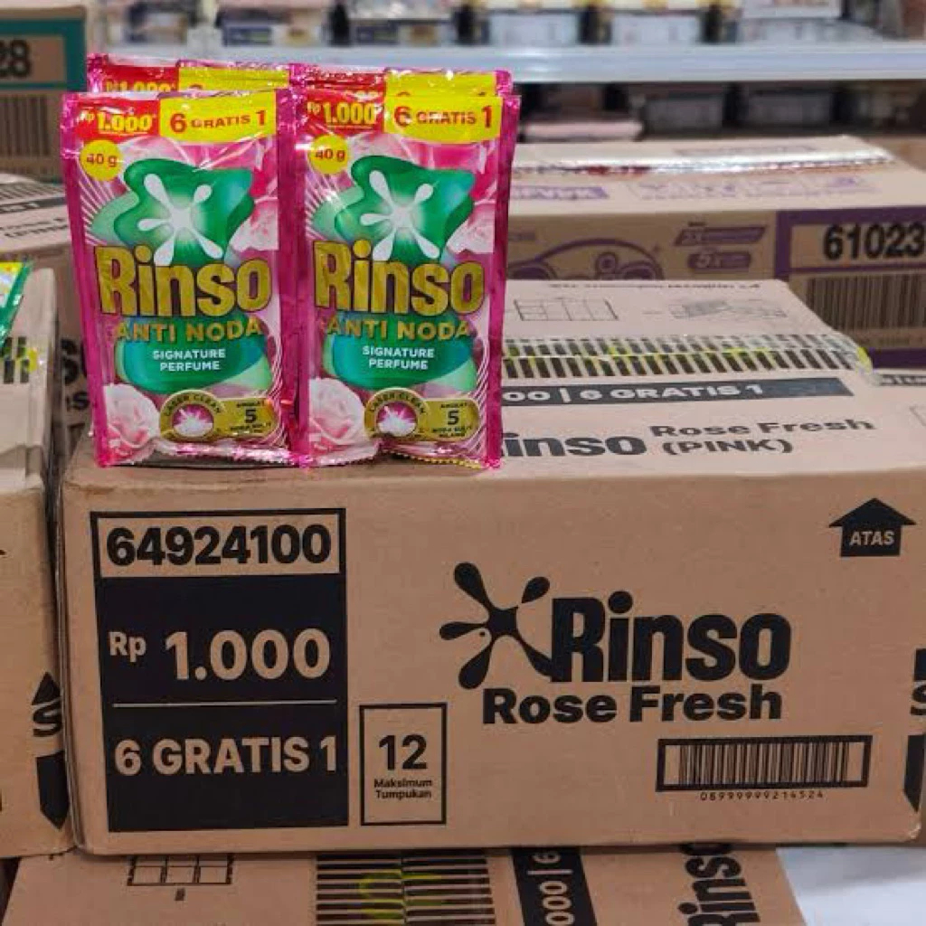 Rinso Cair Kemasan Sachet 1000an - 1 Dus Isi 112 Sachet 40ml