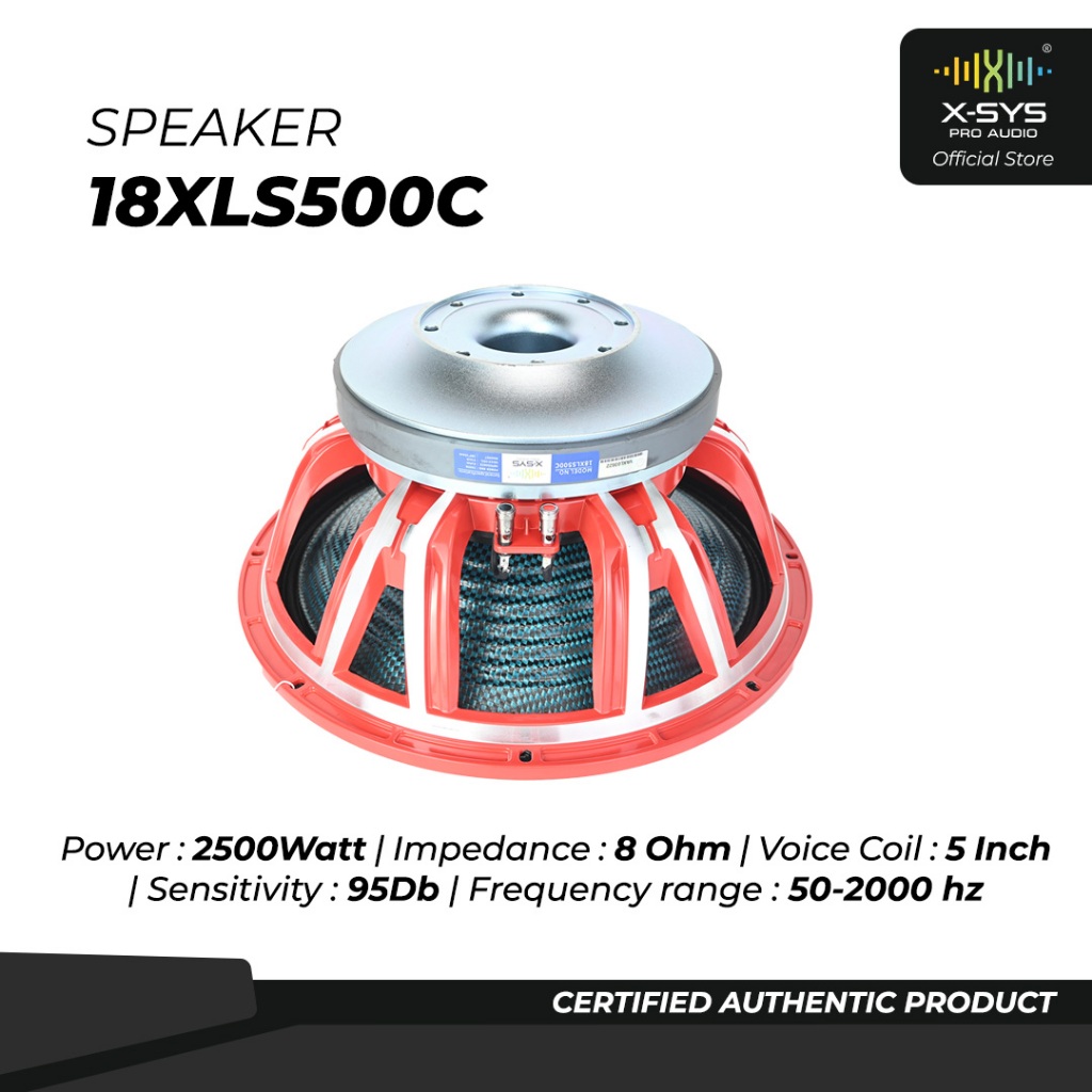 SPEAKER COMPONENT 18 INCH XSYS 18XLS500 C (COIL 5 INCH) CARBON