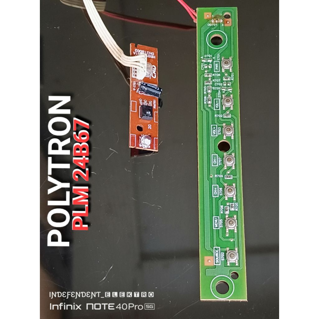 Sensor ir tombol tv polytron PLM 24B67   Sensor tombol tv polytron plm24m67