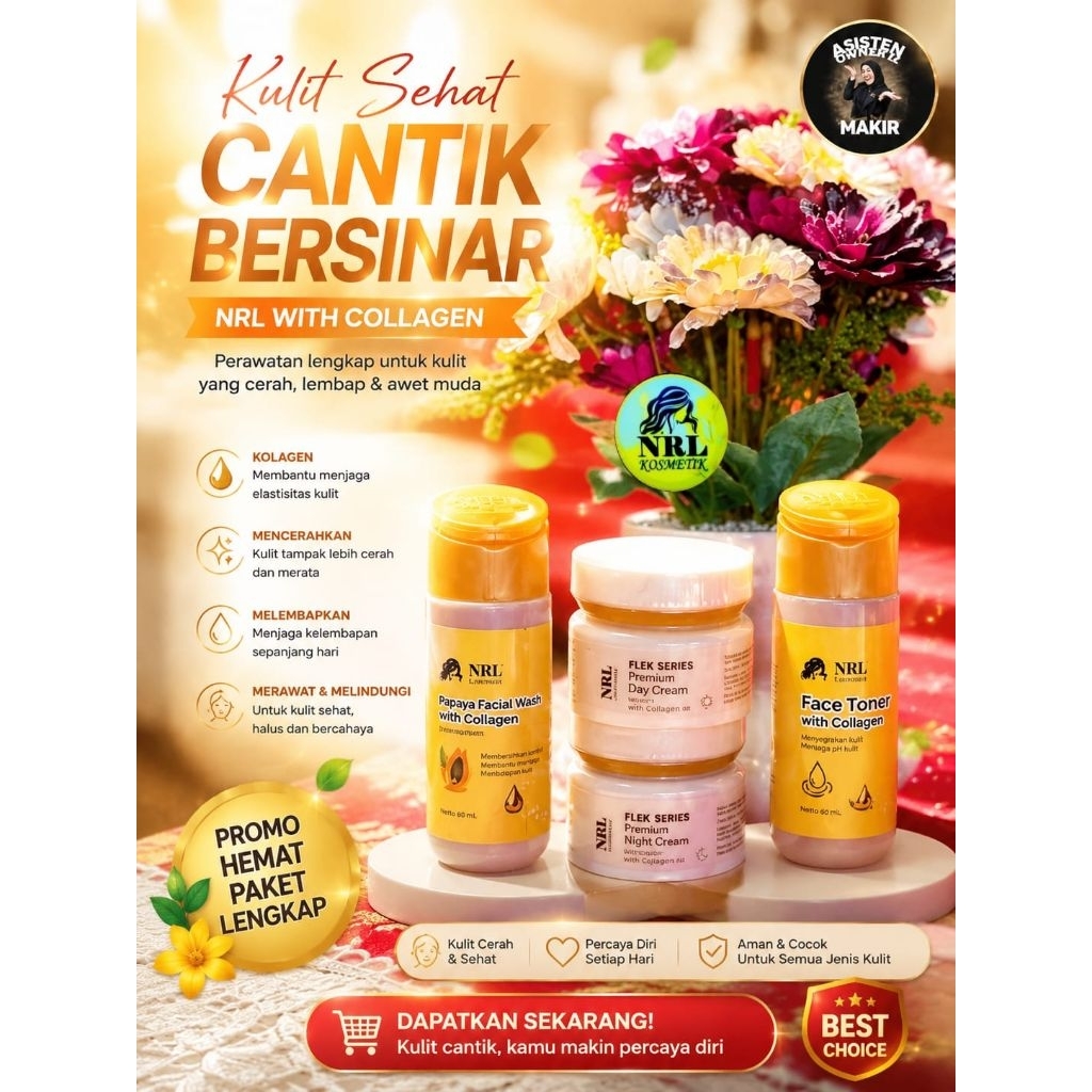 Cream NRL Ekonomis - Paket Flek: Mencerahkan Wajah, Mengatasi Jerawat, Menyamarkan Flek Hitam