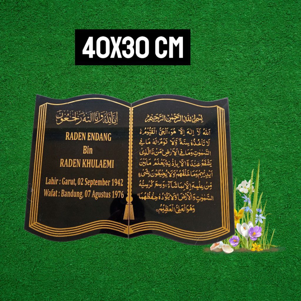 Batu Nisan Makam granit 30x40 Lempengan Nisan Full Granit