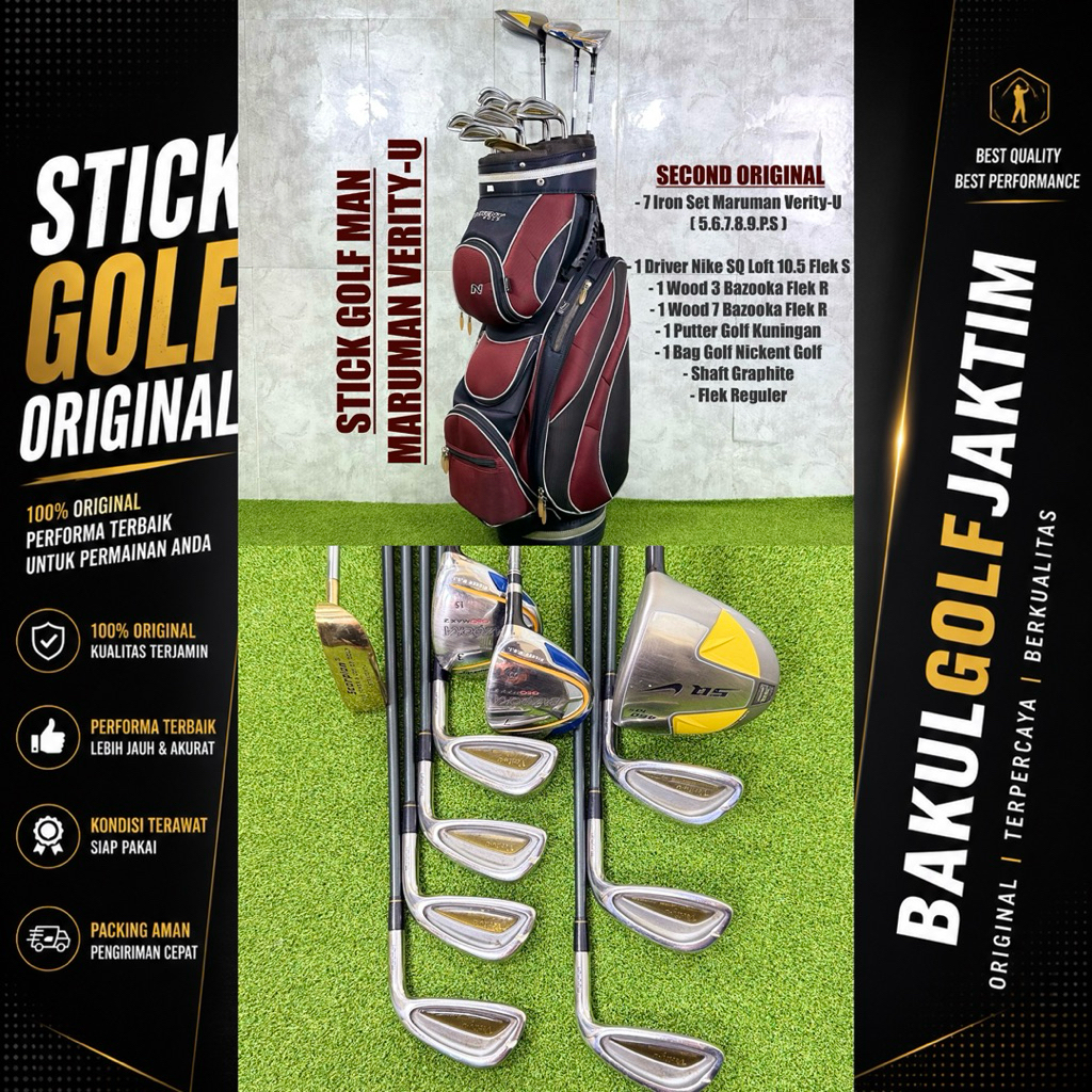 Stick Golf Man Maruman Verity Fullset Bag Golf Bekas Original