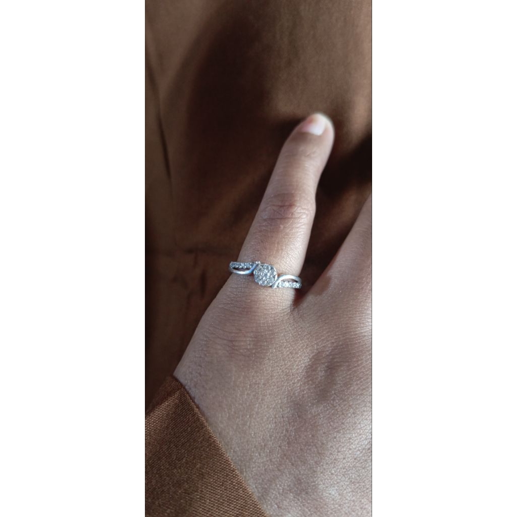 Cincin Perak/Silver Asli S925 batu Zircon