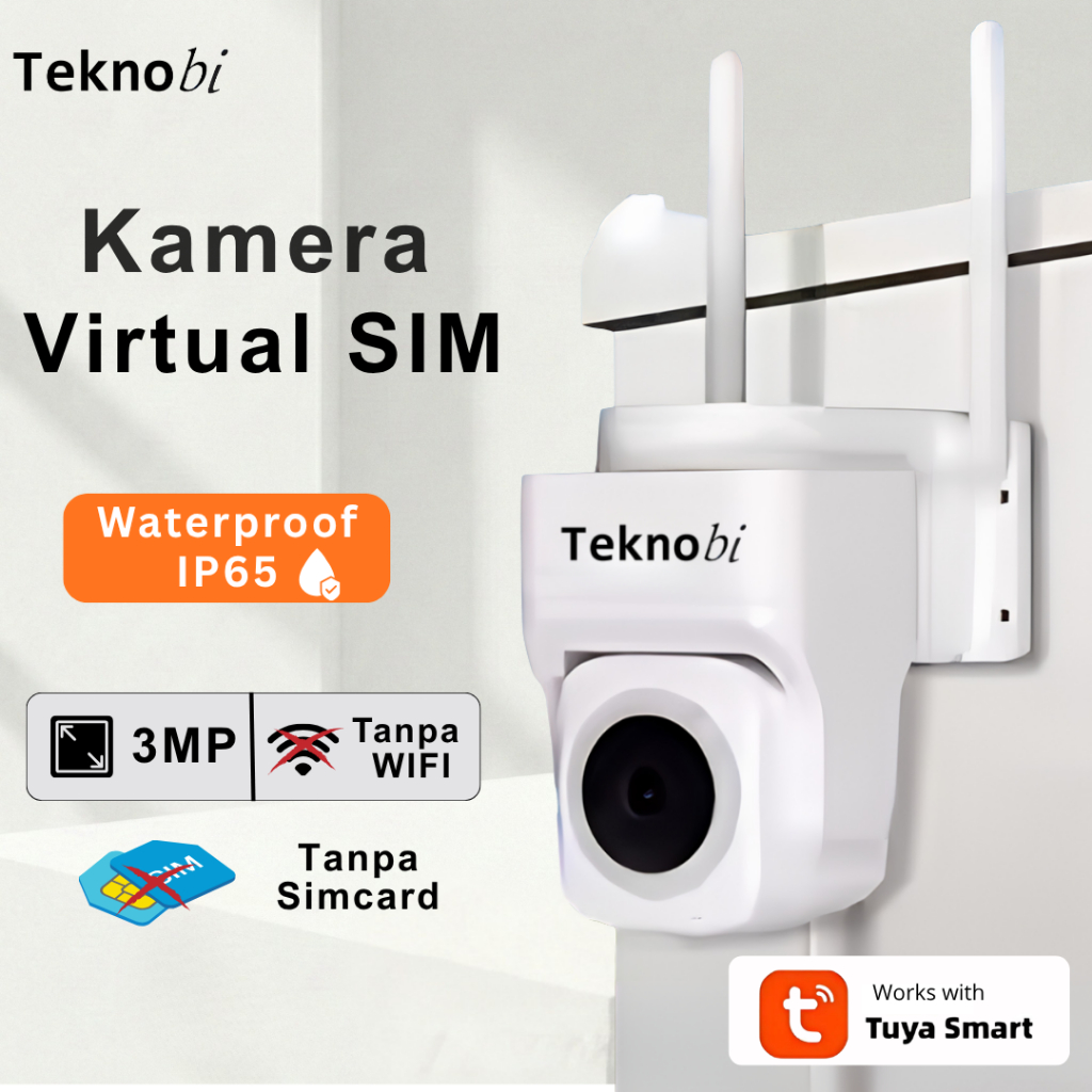Teknobi Kamera CCTV B66 4G Virtual Sim Card CCTV Tuya Camera Wireless Outdoor Waterproof Tanpa WiFi 
