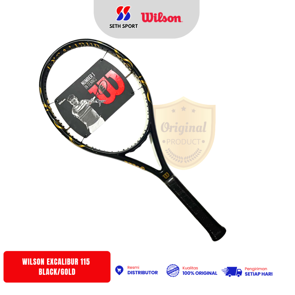 Raket Tennis Wilson Excalibur 115 Original- Black/Gold