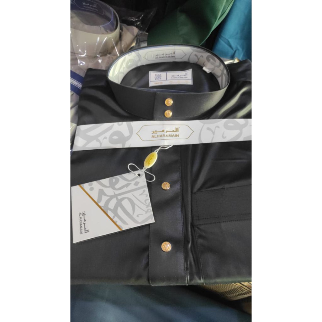 jubah haramain hitam Polyester