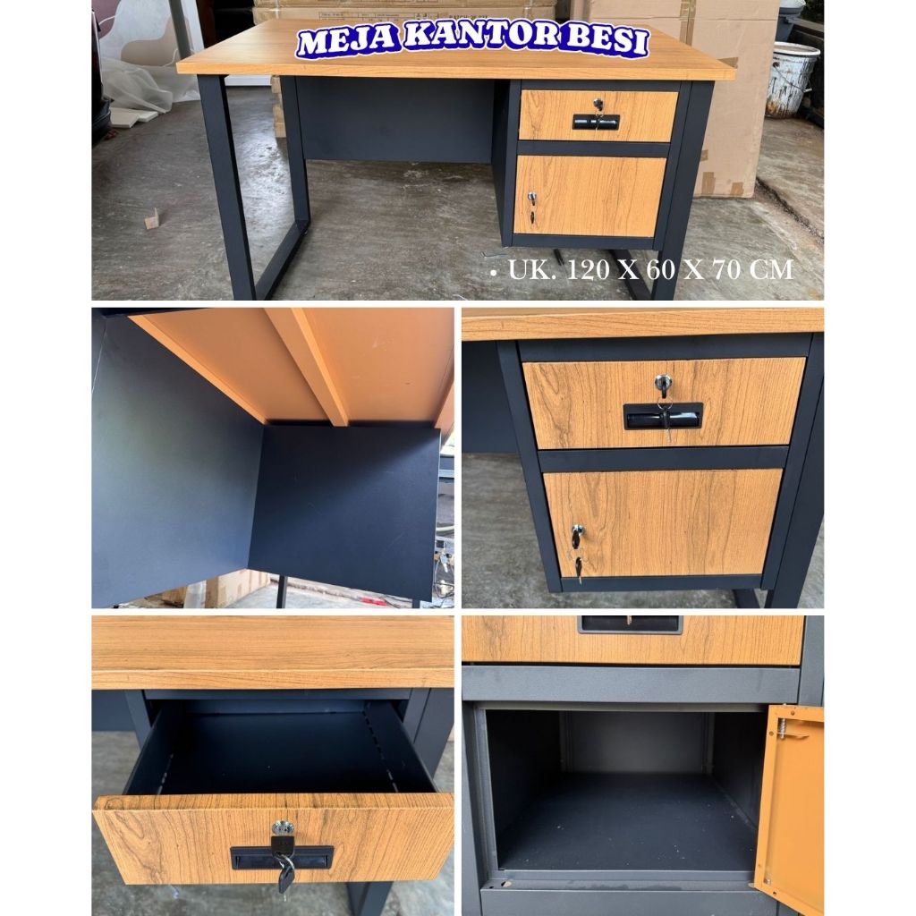 Meja Kerja / Meja 1/2 Biro / Meja Kantor Besi