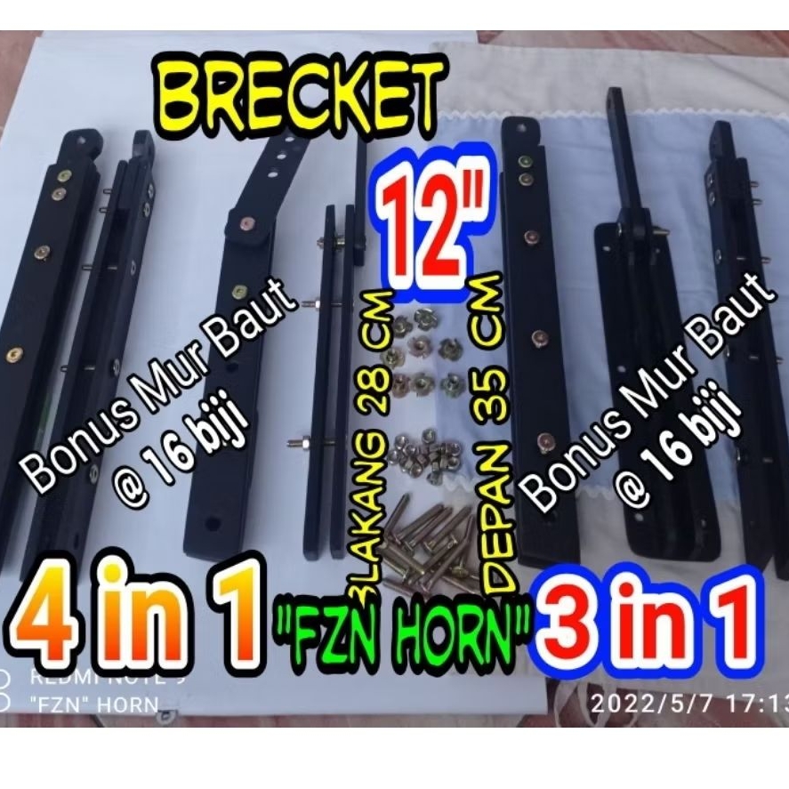 Breket line aray 12" Vera  Diral - horn tweter driver twiter speaker