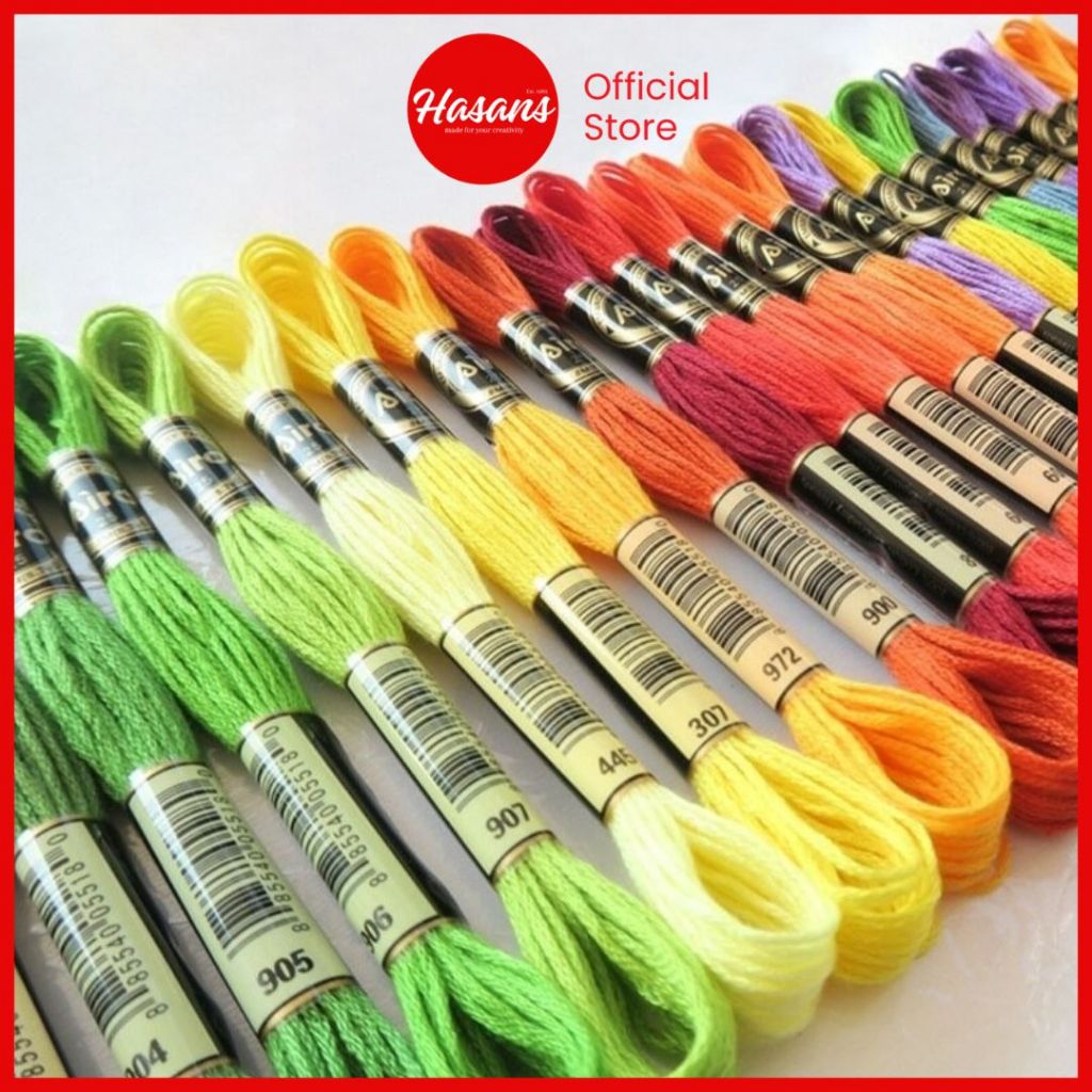 Benang Sulam Warna / Aneka Benang Sulam Warna Warni / Benang Sulam Box / Bahan Menyulam / Kerajinan 