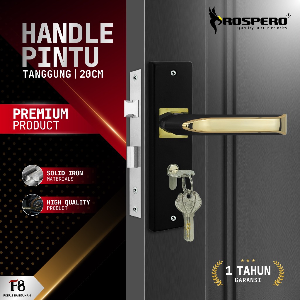 Prospero Handle Pintu Rumah | Gagang Pintu Minimalis | Pegangan Pintu Premium 20 cm | 2548