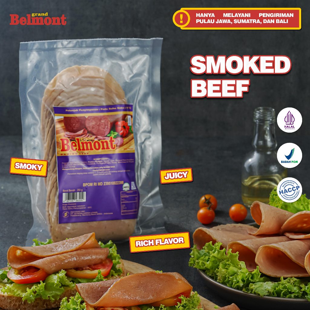 SMOKED BEEF GRAND BELMONT FROZEN FOOD 250gram/pack