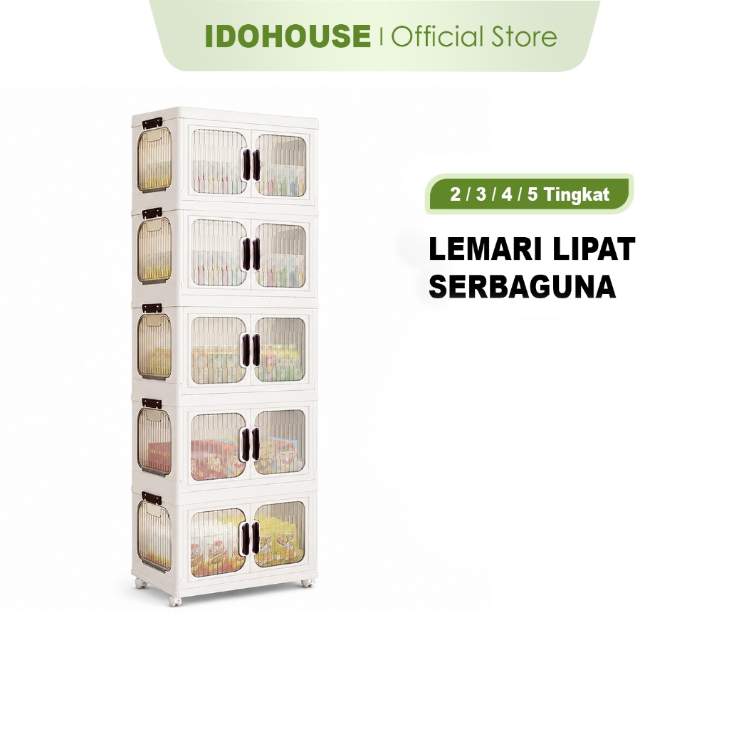 IDOHOUSE Lemari Pakaian Plastik Lemari Susun Lemari Anak  Rak Susun Kapasitas Besar Storage Cabinet