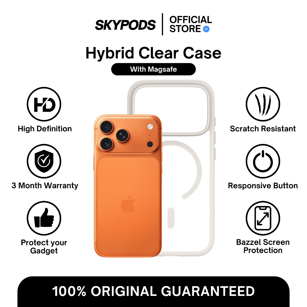 Skypods MagSafe Hybrid Clear Case iPhone 17/17 Air/17 Pro/17 Pro Max series with Camera Control Butt