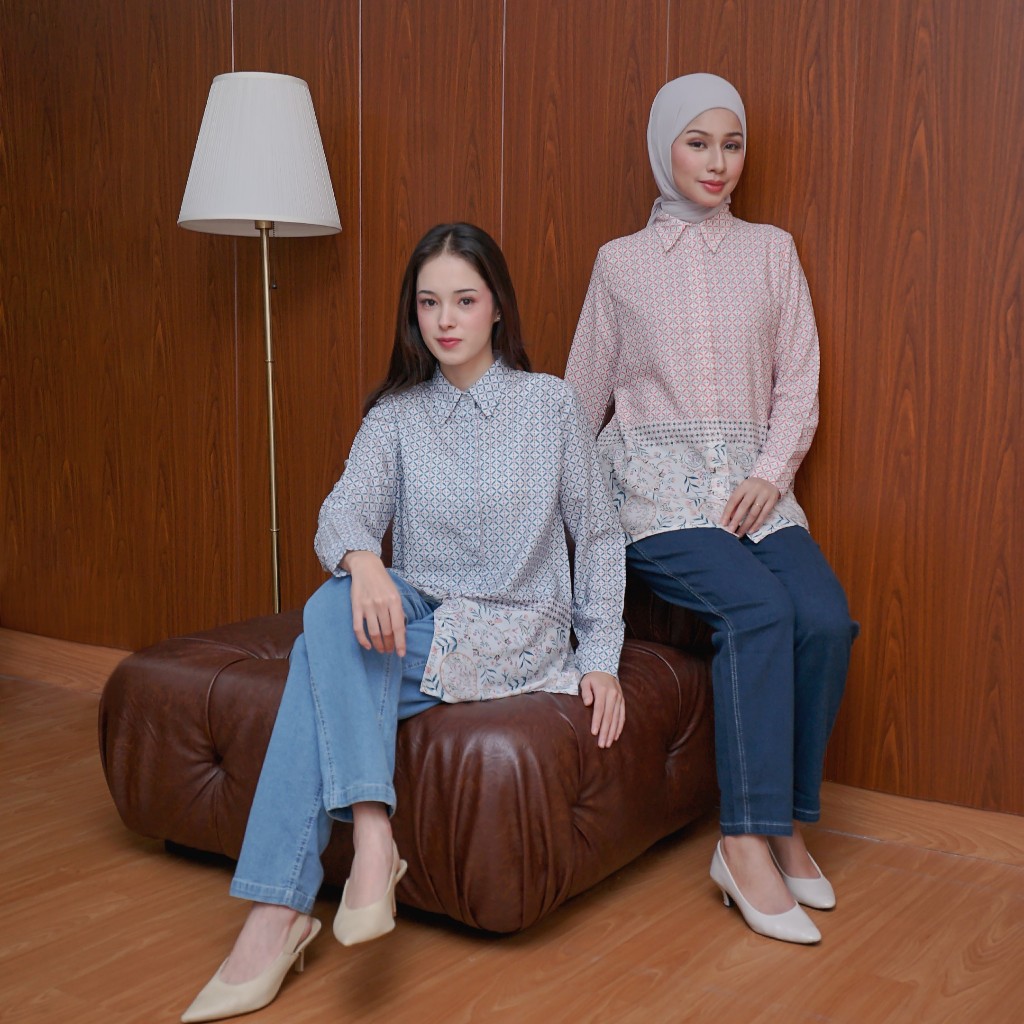 Ederra Tulus Blouse / Atasan Motif / Kemeja Wanita