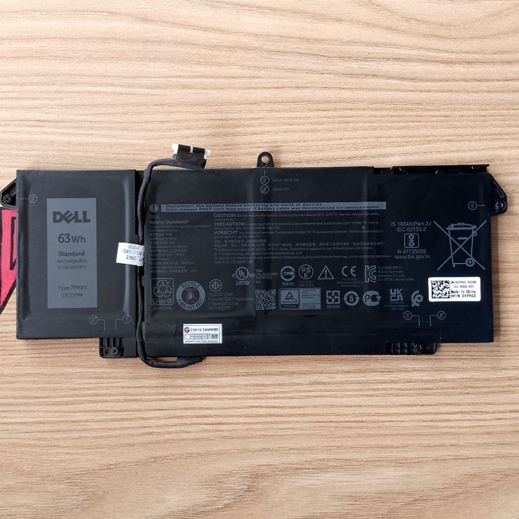 batre original copotan laptop dell latitude 7320