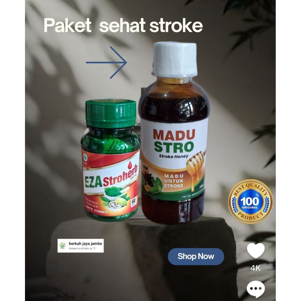 Peket Komplit obat stroke Eza stroherb & Madu Stro efektif menyembuhkan stroke