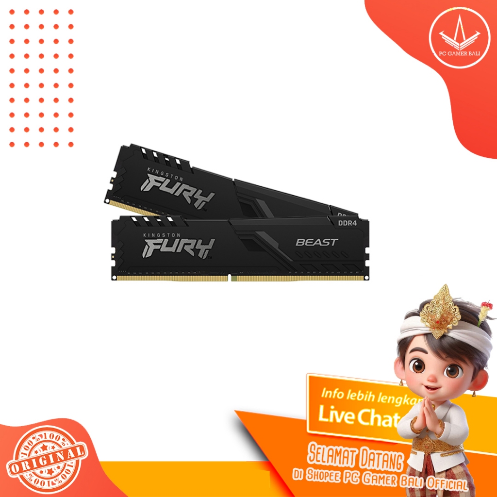 RAM Kingston Fury Beast 32GB (16GBX2) 3200Mhz