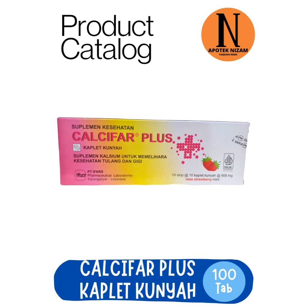 SUPLEMEN CALCIFAR PLUS KAPLET KUNYAH 100 TABLET