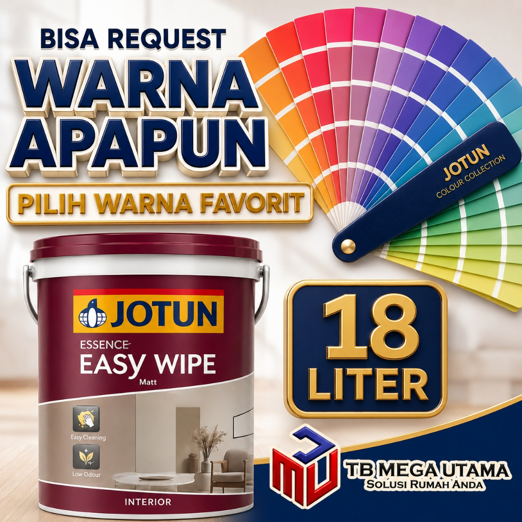 JOTUN - Cat Tembok Easy Wipe 18 Liter Interior Mudah Dicuci | Bisa Request Custom Warna Jotun