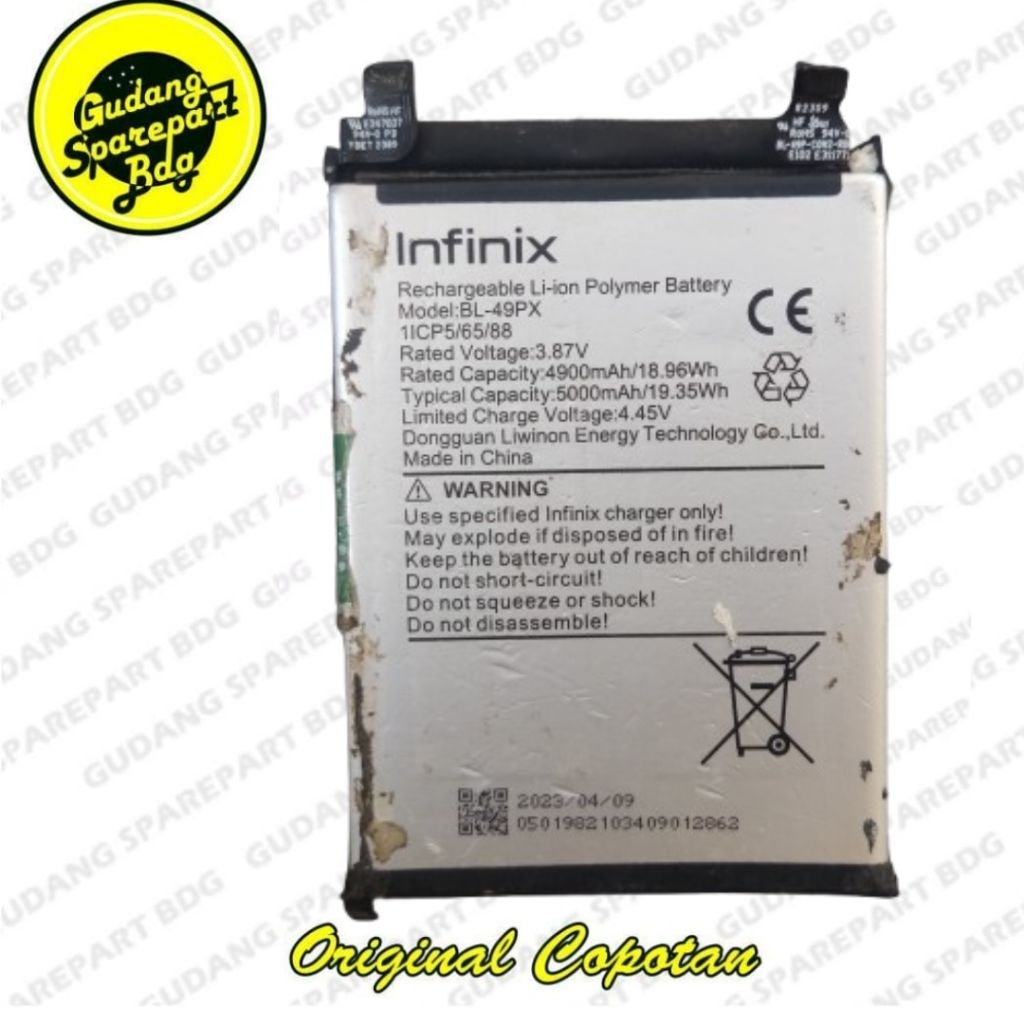 Baterai  Infinix GT 10 Pro X6739 5000 mAh Second Original Copotan