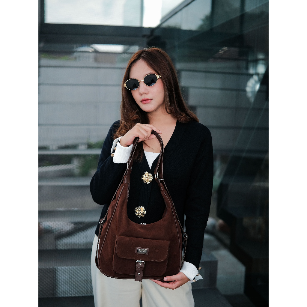 Tas Wanita Tas 2in 1 suede RUTH - Elnoya