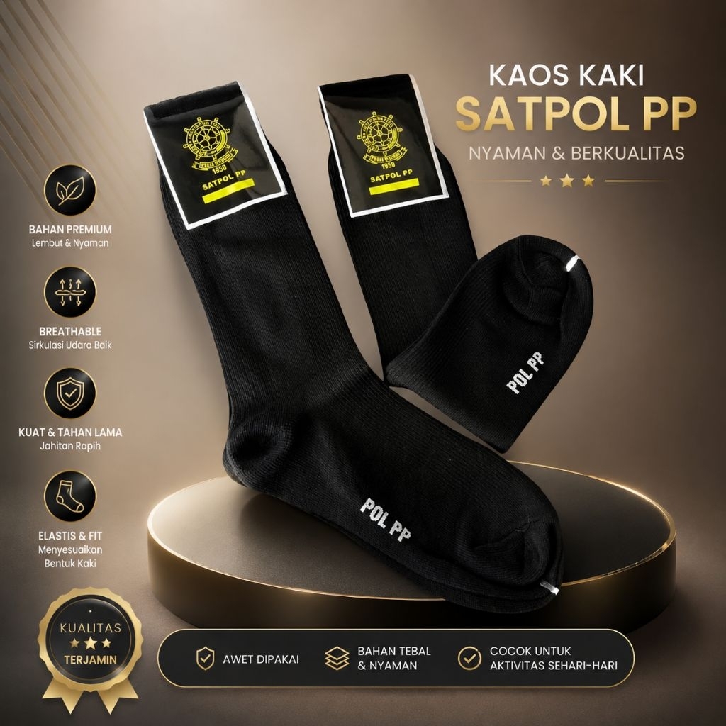 Kaos Kaki Pdh Dan Pdl Tebal Satpol Pp Warna Hitam