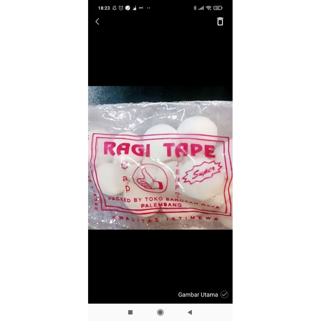 RAGI TAPE CAP JEMPOL ASLI PALEMBANG RAGI TAPE SINGKONG MEMBUAT SINGKONG TAPE MANIS ORIGINAL ISI 15 B