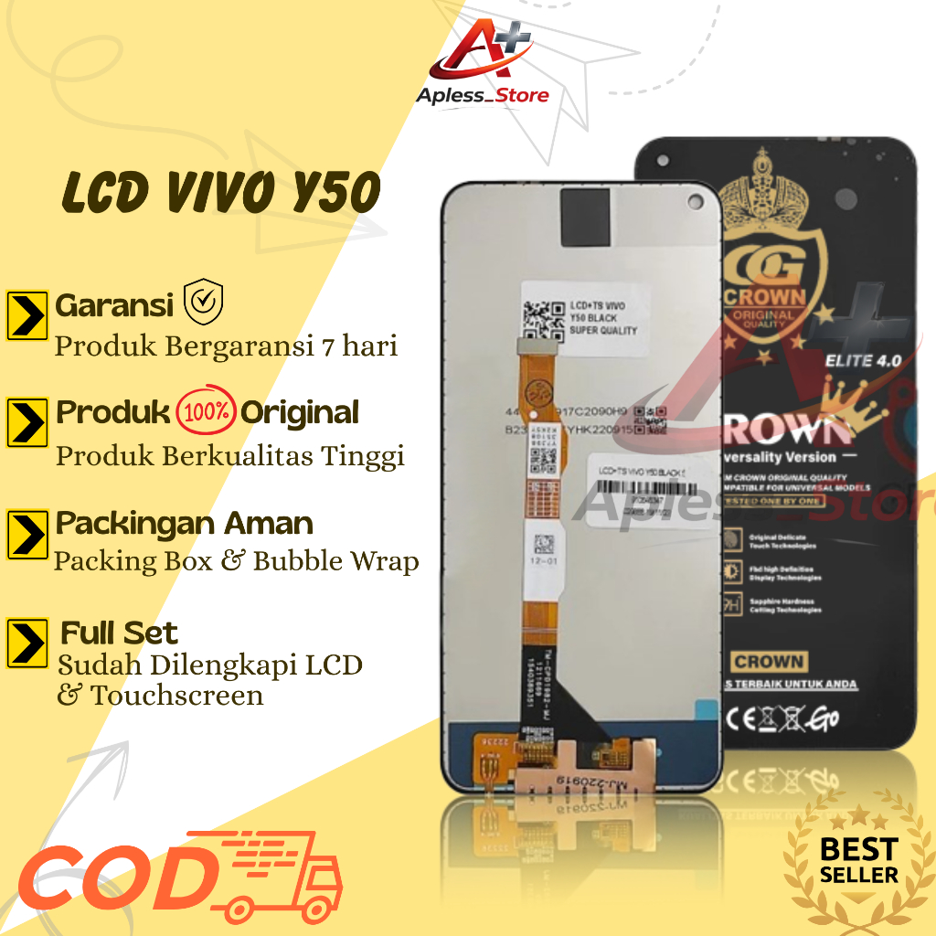 LCD TOUCHSCREEN VIVO Y50 / LCD VIVO Y50 1935 FULLSET ORIGINAL COMPLETE